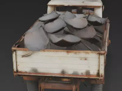 WWI Crossley Tender Truck Scrap 3D Model 3D Model Low-poly 3D model