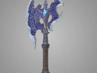 Stylized Fantasy Axe Low-poly 3D model purchase