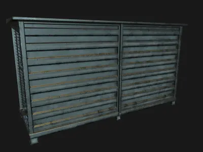 Low Poly PBR Gas Bottle Storage Cage Low-poly 3D model