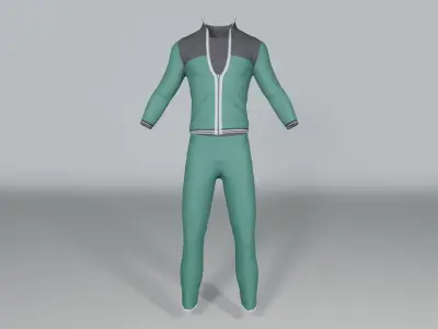 Male Tracksuit and Training pants Low-poly 3D model