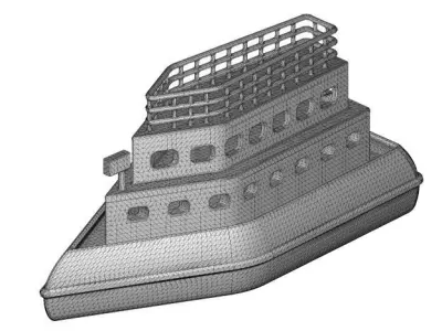 Classic Cruise Ship 3D print model