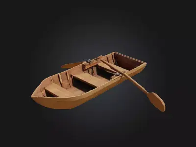 Rowboat Tranquility  Drift into Calm Waters 3D model