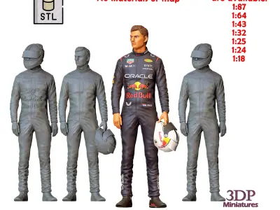 Max Verstappen racing driver 3D print model