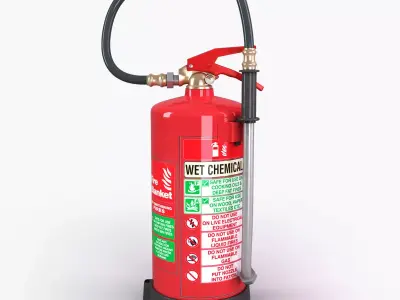 Chemical fire extinguisher Low-poly 3D model