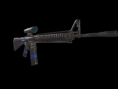 m16 low-poly ar - rifle Low-poly 3D model