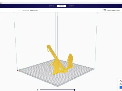 Anchor T piece of metal 3D print model