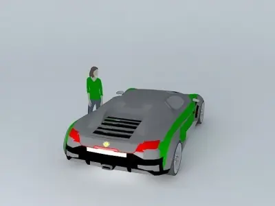 Luxury sports car  Free 3D model