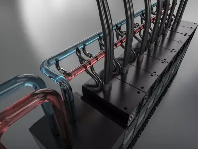 AI Server Rack with Liquid Cooling System Single Row Deployment 3D model
