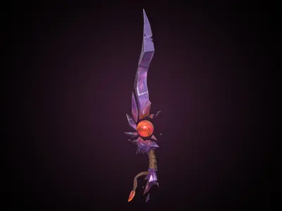 Stylized Fantasy Weapon Low-poly 3D model