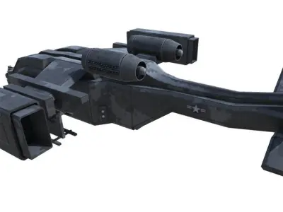Low Poly Scifi Dropship Low-poly 3D model