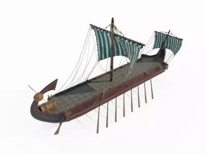 Sailing ships from ancient Roman times 3D model