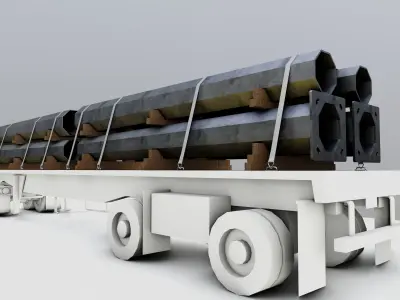 CARGO MODELS FOR TRUCK TRAILER-Polygon Pole Type-2-1 3D model