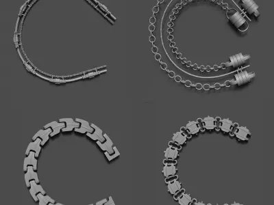 100 Sci Fi IMM Curve Brushes VOL 2  Low-poly 3D model