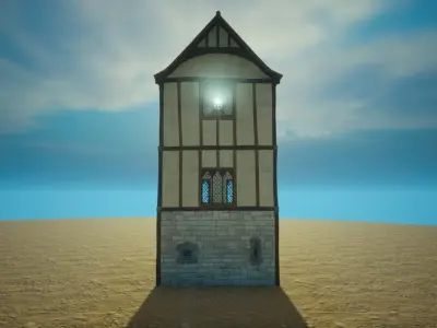 Medieval old House0-exterior design Free low-poly 3D model
