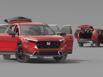 2025 Honda CR-V Red Rigged for Cinema 4D 3D model