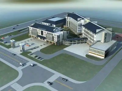 School Building 3D model 67