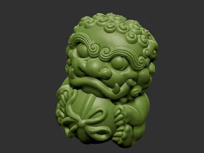 baby guardian lion 3D print model