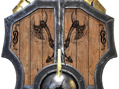 War shield Low-poly 3D model purchase