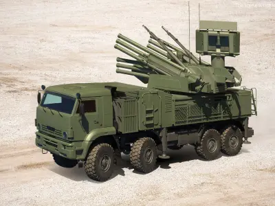 Pantsir S1 SA-22 Greyhound Dirty Rigged 3D model