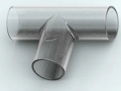 Glass Pipe Tee Fitting 3D print model