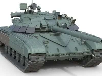 T64 Main Battle Tank Low-poly 3D model