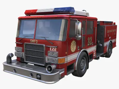 Fire trucks collection 3D Model Pack