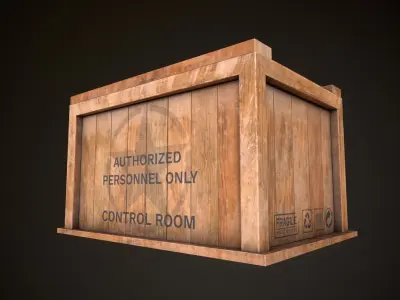 Wooden Crate-8 Low-poly 3D model