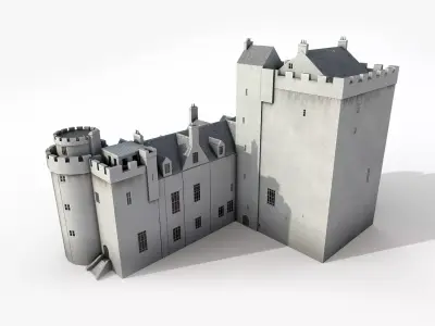 Cairnbulg Castle Low-poly 3D model