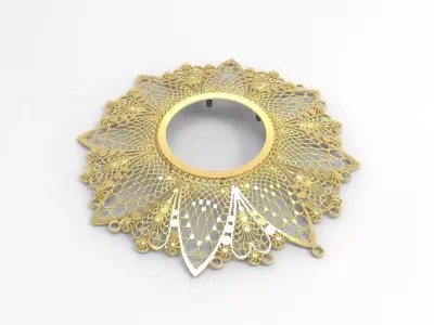 woman big necklace center part 22k c00006 3D print model