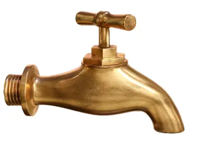 water tap copper Low-poly 3D model