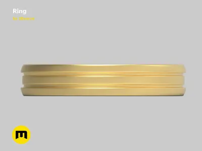 Three part ring 3D print model