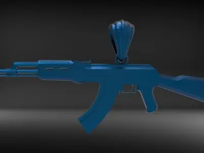 AK-47 Assault rifle pendant Necklace Jewelry Charm 3D print model