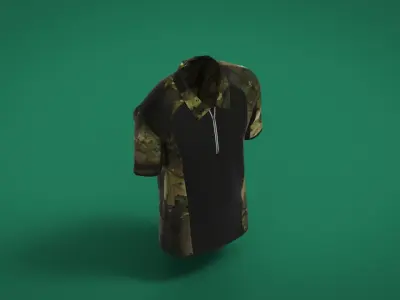 Military Outfit - T-shirt Low-poly 3D model 2