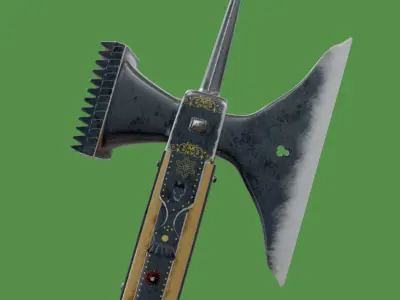 Medieval royal axe Free low-poly 3D model
