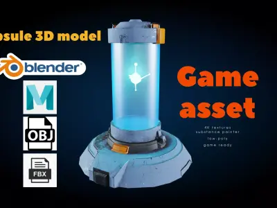 Capsule 3D model Game asset Low-poly 3D model