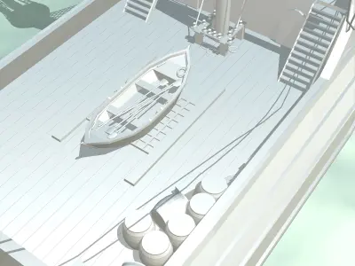 Venetian Ship XIV Century Low-poly 3D model