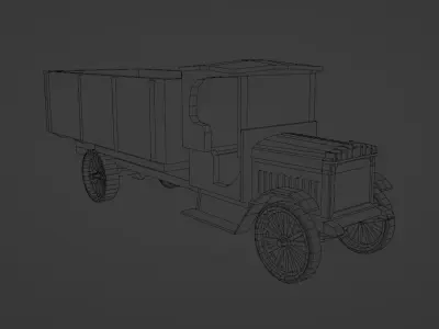 Brockway K-2 Open Box Low-poly 3D model