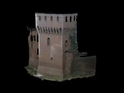 Realistic castle model with texture and material mapped Low-poly 3D model