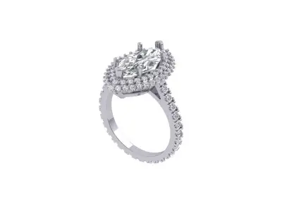 Marquise Ring 3D print model 6