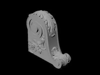 pilaster decorative scroll 3D model