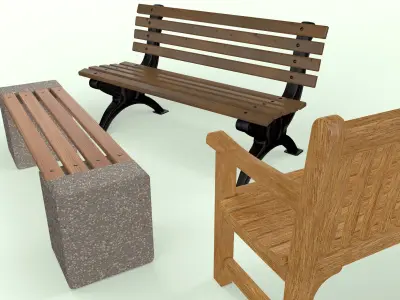 Park Benches 3D model
