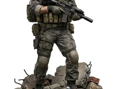 Combat Soldier  Medic Modern Tactical Military STL Miniature 3D print model