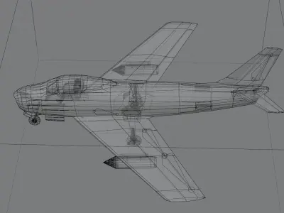 North American F-86 Sabre Low-poly 3D model