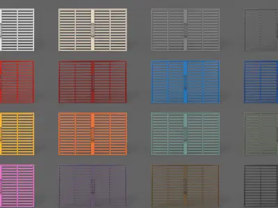 PBR Industrial Gate 3 Low-poly 3D model