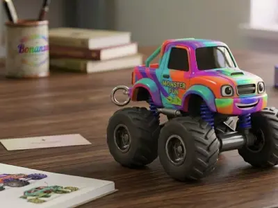 Monster truck keychain  3D print model