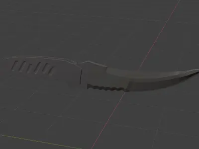 Flip knife Low-poly 3D model