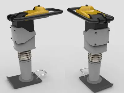 Game Ready road Construction tools kit Low-poly 3D model Low-poly 3D model