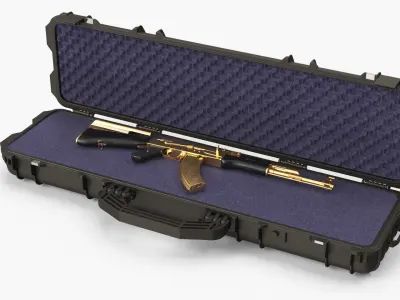  Assembled Gold AK 47 in Open Hard Case 