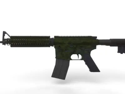 M4A1 Camouflage Green Free low-poly 3D model
