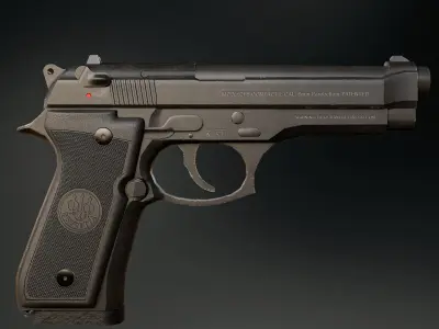 Beretta 92FS  Low-poly 3D model